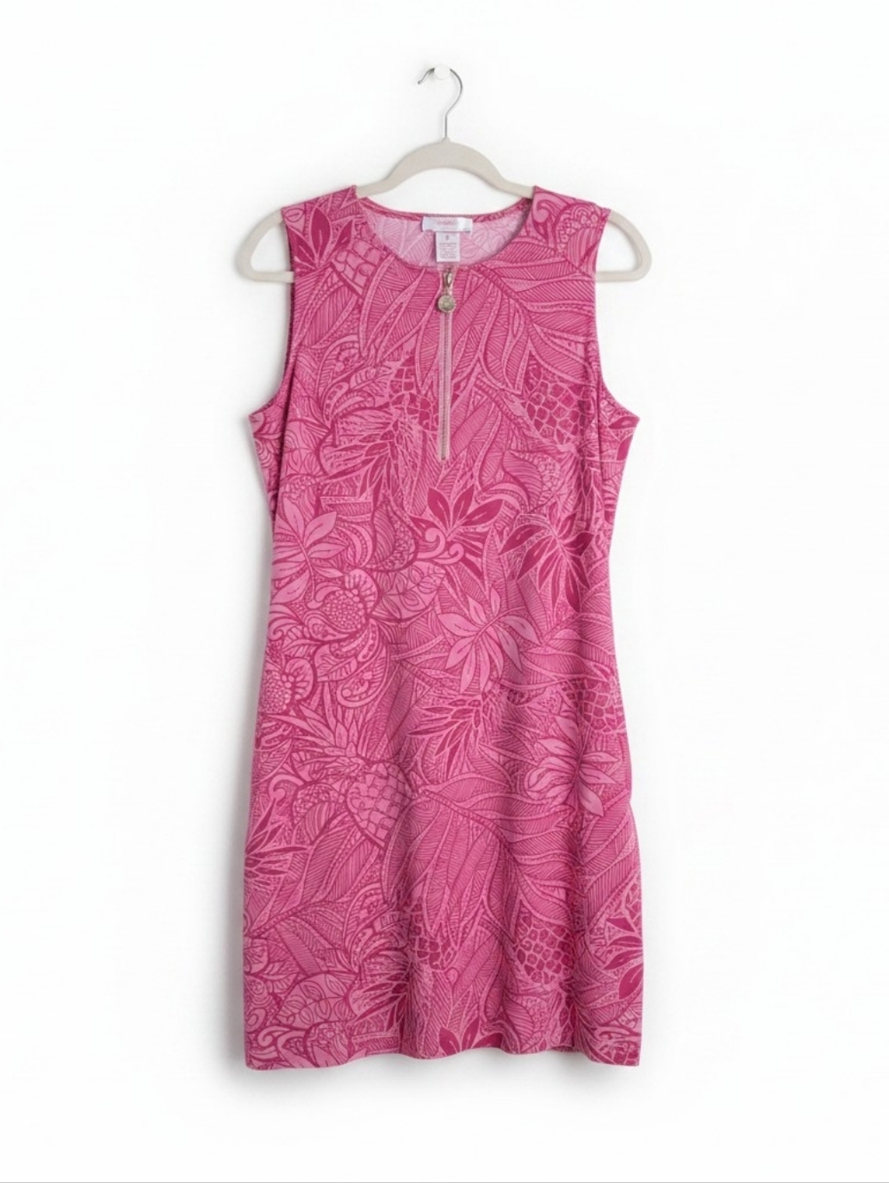 Stella Parker Womens Pink Sleeveless 1/4 Zip UPF 50 Dress Size M Resort Vacation